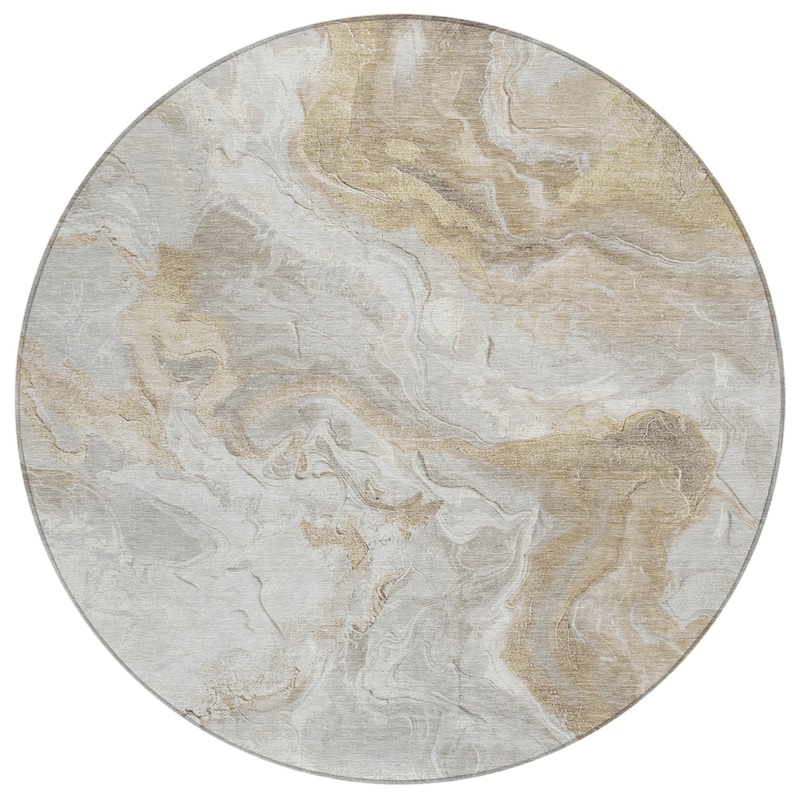 HomeRoots Abstract Modern Rectangle Outdoor Rug