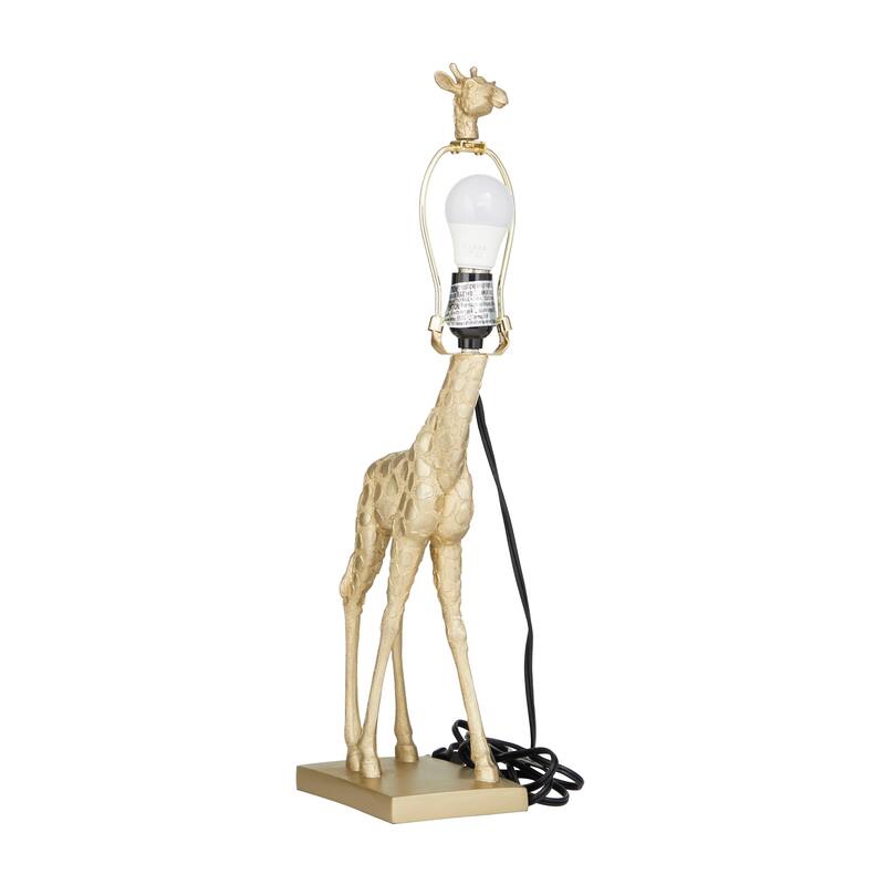 Gold Polyresin Giraffe Room Table Lamp