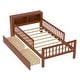 preview thumbnail 48 of 74, Safe Kids Bed Platform Bed Twin Size Wood Bed Frame with Storage Headboard and 2 Drawers Under, 3-Side Guardrails for Boys Girls