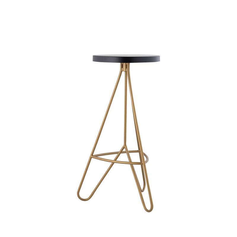 Chronos 30" Modern Industiral Iron Tripod Backless Bar Stool, by JONATHAN Y