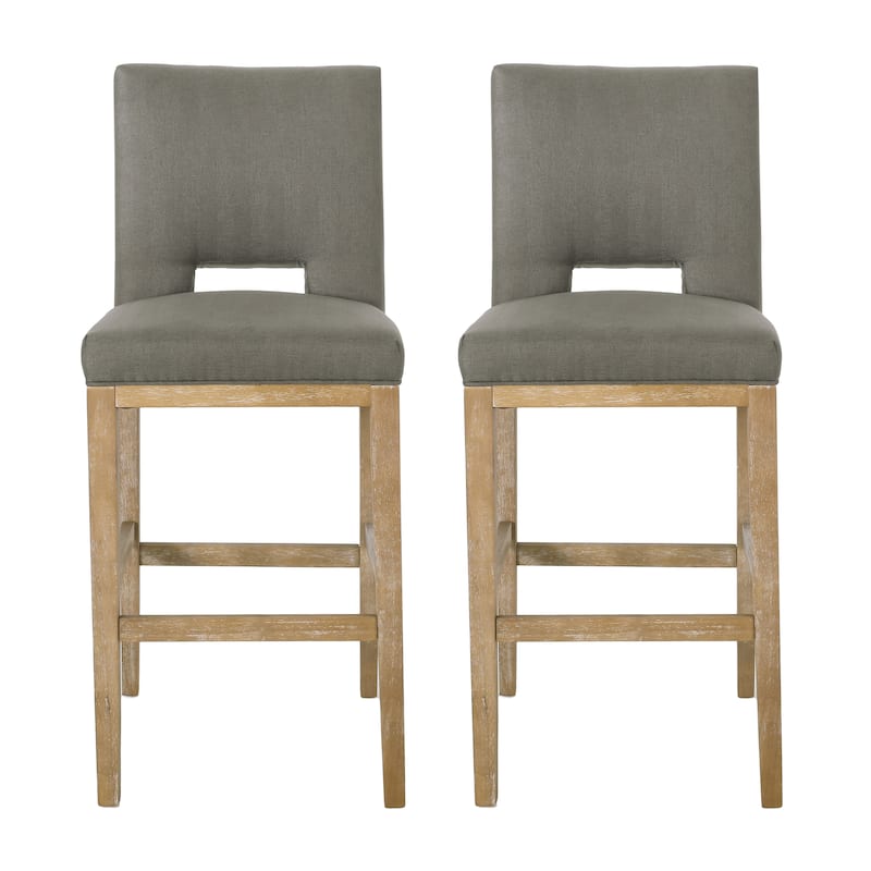 Coloma Fabric and Rubberwood 31 Inch Barstools (Set of 2) by Christopher Knight Home