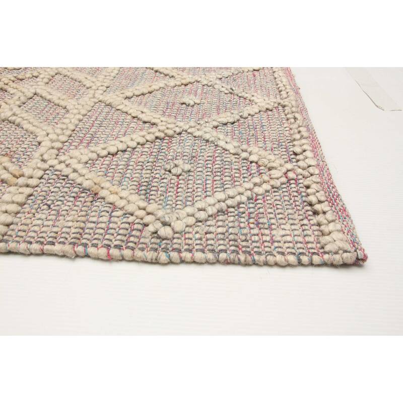 ECARPETGALLERY Braid weave Sienna Grey Wool Rug - 5'0 x 8'2