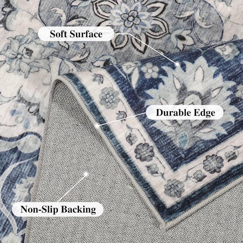 5x7 Rugs for Living Room, Soft Non-Slip Washable Area Rugs - 5x7