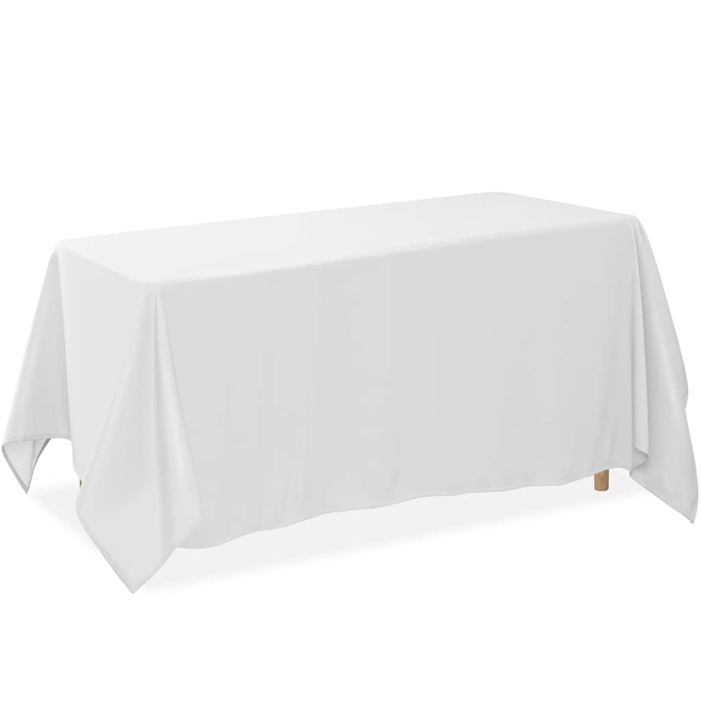 90 x 156in Rectangular Polyester Tablecloth White