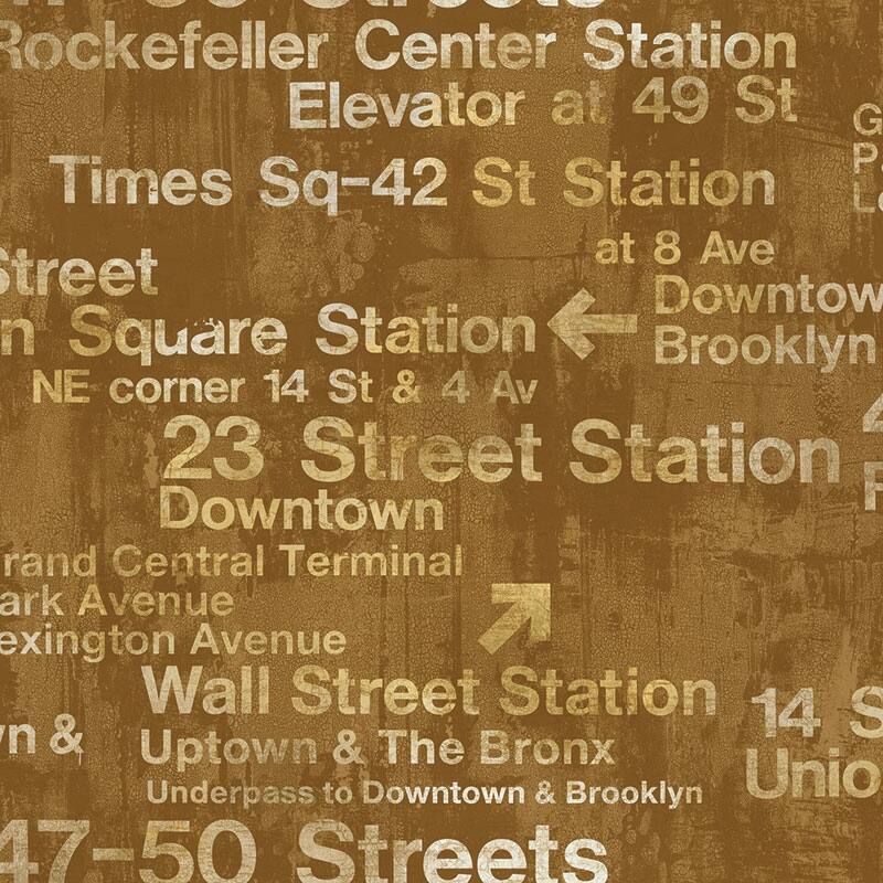 Seabrook Designs New York Unpasted Wallpaper - 20.5 in. W x 33 ft. L - Golden Lights