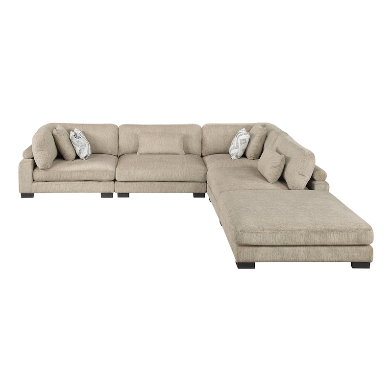 Abbeville Microfiber 5-Piece Modular Sectional with Ottoman
