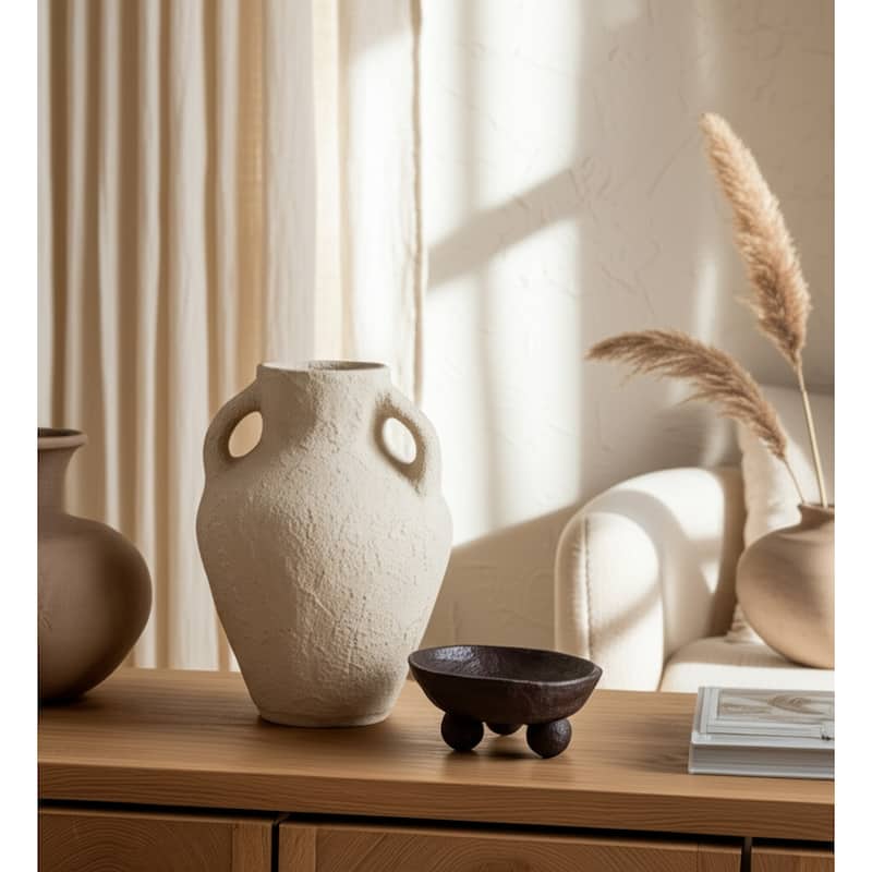 Pottery Modern Decorative Vase Featuring Unique Sculptural Form