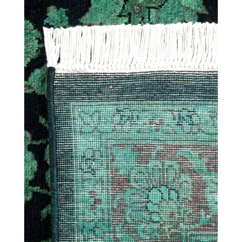 Overton Hand Knotted Wool Vintage Inspired Modern Contemporary Overdyed Black Area Rug - 3' 2" x 5' 0"