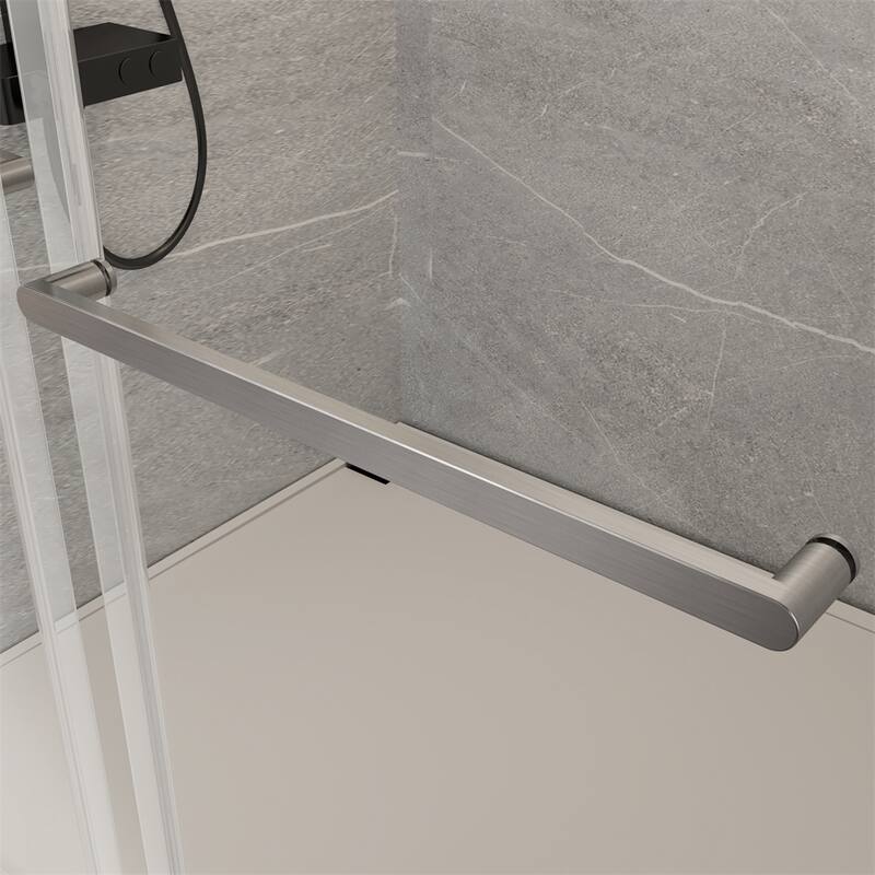 Sliding Frameless Soft-Close Shower Door w/ 3/8" Thick Tampered Glass