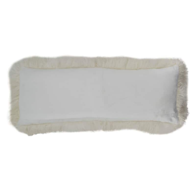 Poly-filled Mongolian Lamb Throw Pillow