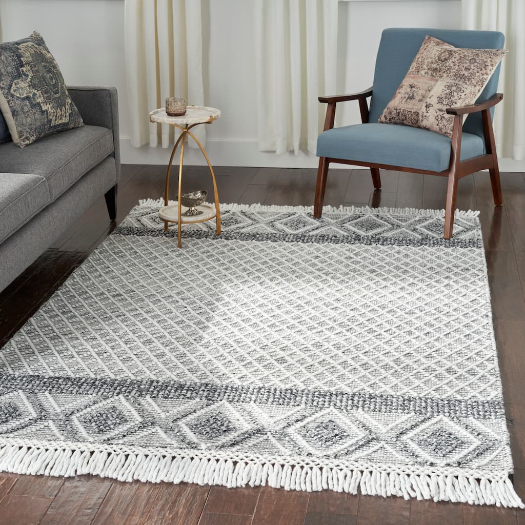 New Concept Washables Flat Woven Boho Geometric Moroccan Area Rug