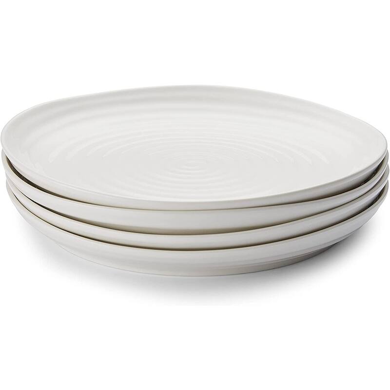 Portmeirion Set of 4 Sophie Conran Coupe Dinner Plates - 8.5 Inch - White - 8.5 Inch
