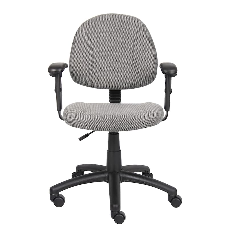 Jea Swivel Posture Chair, Adjustable Arms, Gray Tweed, Wheels