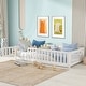 preview thumbnail 1 of 78, Twin/Full/Queen Size Floor Bed with Safety Guardrails, Toddler Floor Bed for Girls and Boys White - Twin