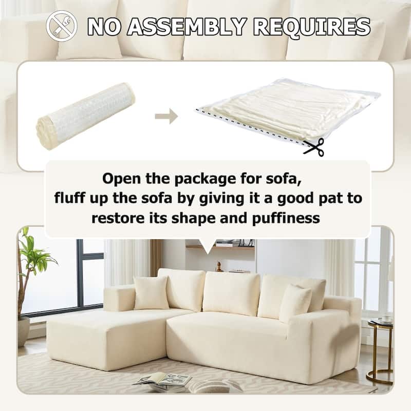 106.50" Relaxation Multifunctional Modular Reversible Sectional Sofa with Pillows