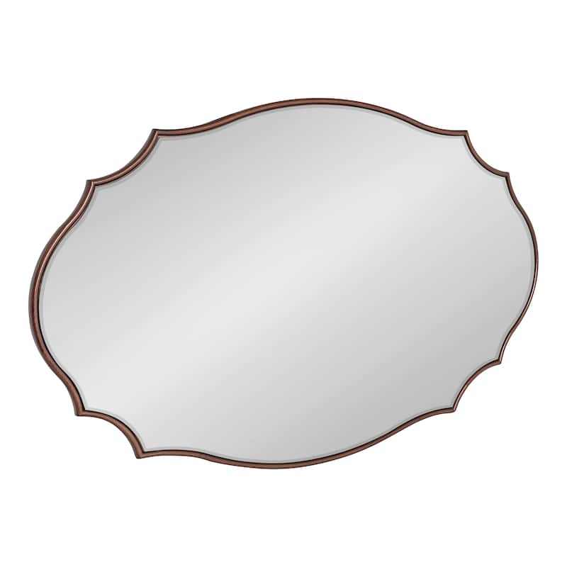 Kate and Laurel Leanna Scalloped Oval Wall Mirror - 24x36 - Bronze