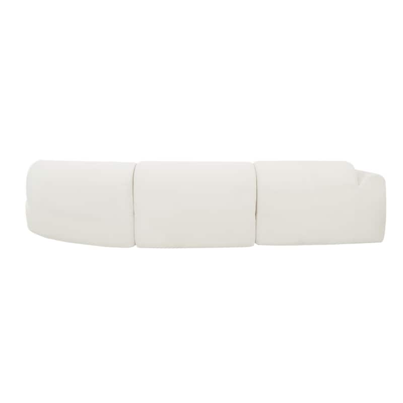 Roomfitters 140" Modern Curved Sectional Sofa with Chaise, High-Density Cushions, 3-Piece Set