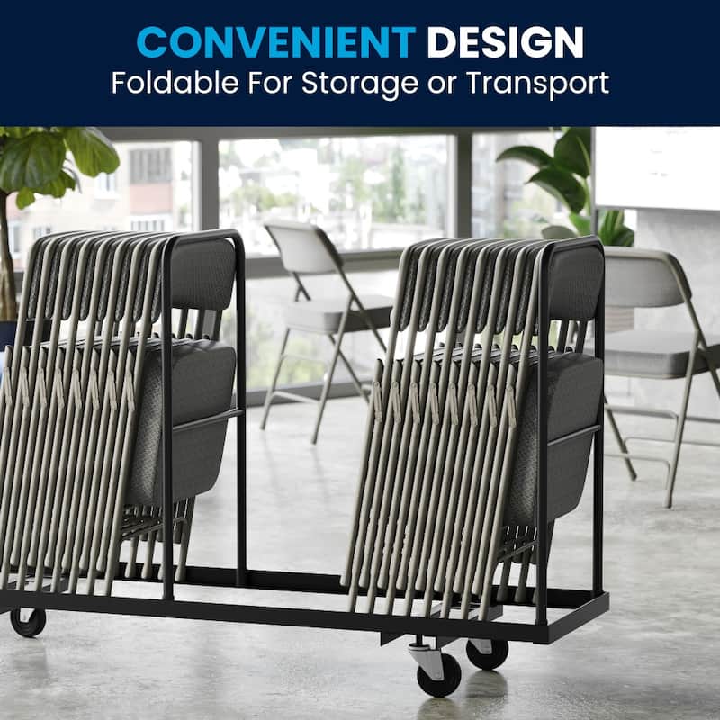 2 Pack Curved Triple Braced & Double Hinged Upholstered Metal Folding Chair