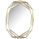 preview thumbnail 1 of 8, 22x17" Gold Hexagon Wall Mirror Geometric Modern Metal Frame Accent - 22" x 17" x 3.25"