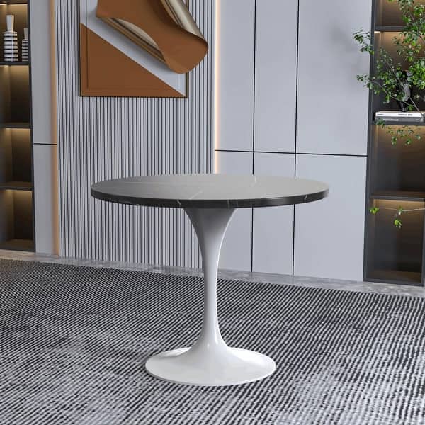 slide 2 of 27, Verve Dining Table with a 36" Round Tabletop in White Steel Pedestal