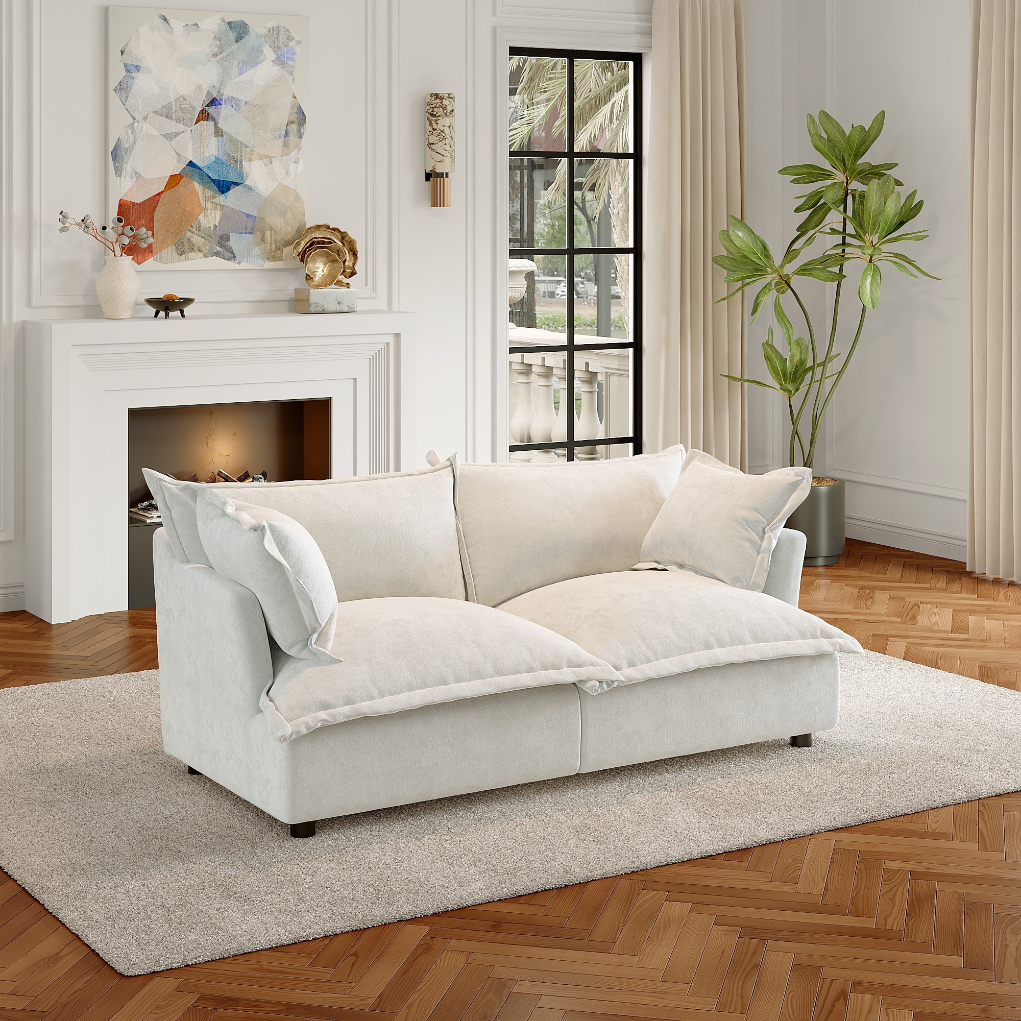 Cloud Chenille Upholstered Modular Sectional Sofa
