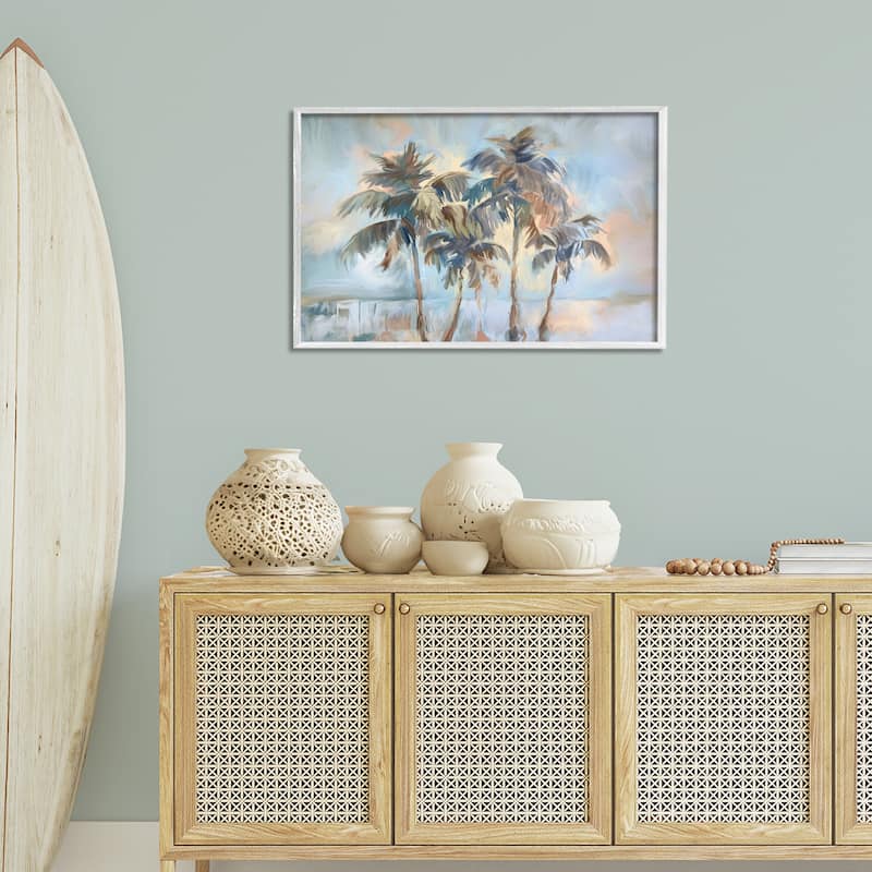 Stupell Cool Palm Trees Sunrise Framed Giclee Art Design By Ramona Murdock