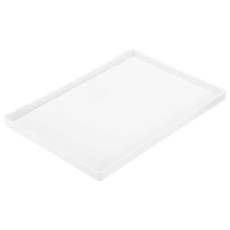 10" x 13.4" Small White Mini Tray Plastic Rectangular Wooden Serving Trays White