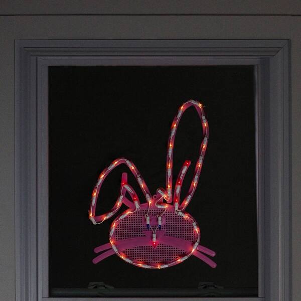 Shop 17 Lighted Pink Bunny Head Easter Window Silhouette