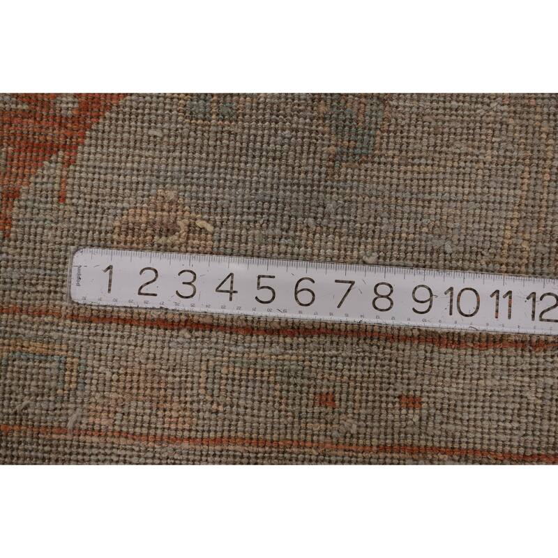 All-Over Vegetable Dye Oushak Turkish Area Rug Handmade Wool Carpet - 9'0" x 11'10"