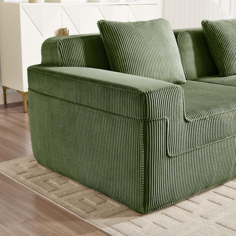 2-Seater Loveseat Boneless Sofa Couch with Deep Seat, Comfortable Modular Sofa Couch with Throw Pillows