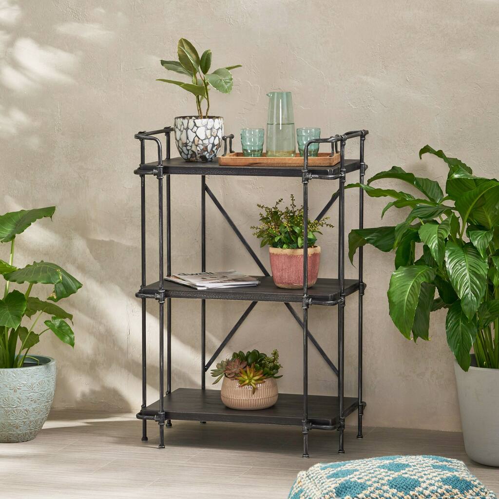 Cedarburg Outdoor Industrial 3 Shelf Firwood Bookcase by Christopher Knight Home - 27.25" W x 17.00" D x 40.75" H