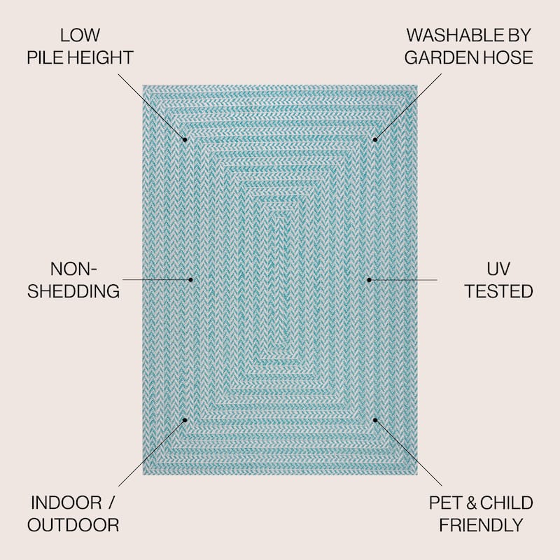 JONATHAN Y Lucia Modern Concentric Squares Indoor/Outdoor Area Rug