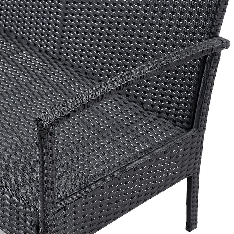 Complete 4-Piece Outdoor Rattan Wicker Patio Furniture Ensemble - 23" x 23.5" x 30.5" (L x W x H)