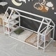preview thumbnail 29 of 39, Kids bedroom set Twin size wood house bed with storage shelf and hanger