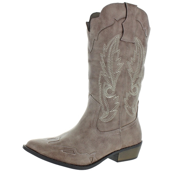 women's faux leather western boots