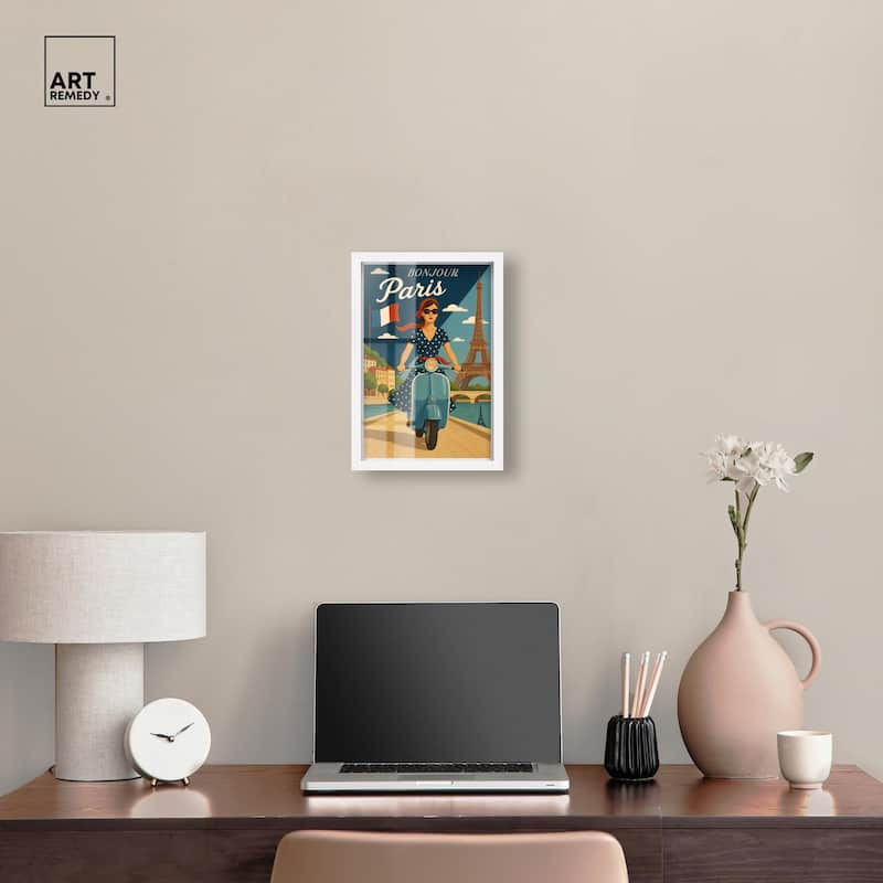 Scooter French Travel Shadowbox by Art Remedy