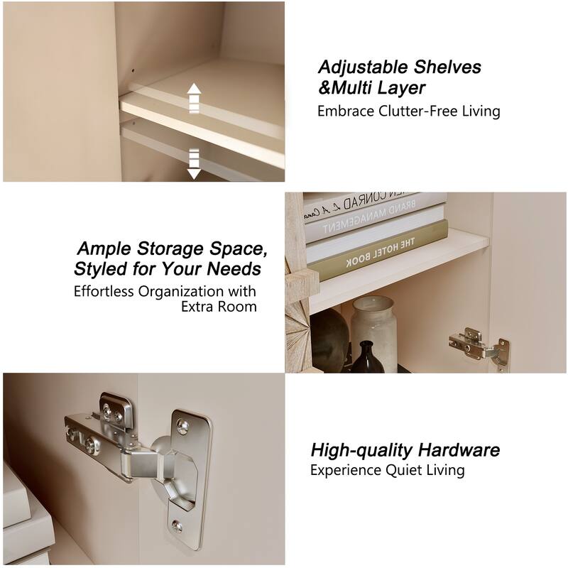 60" Premium Rustic American Farmhouse Credenza