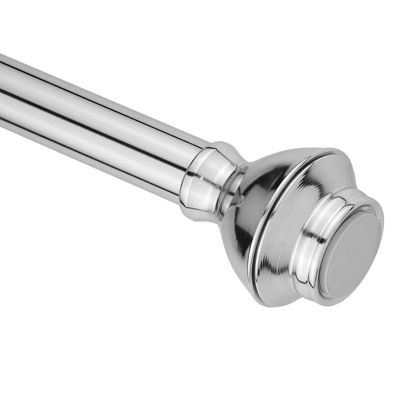 42"-72" Chrome Metal Shower Curtain Tension Rod Rust Resistant Non-Slip - 42" - 72" inches