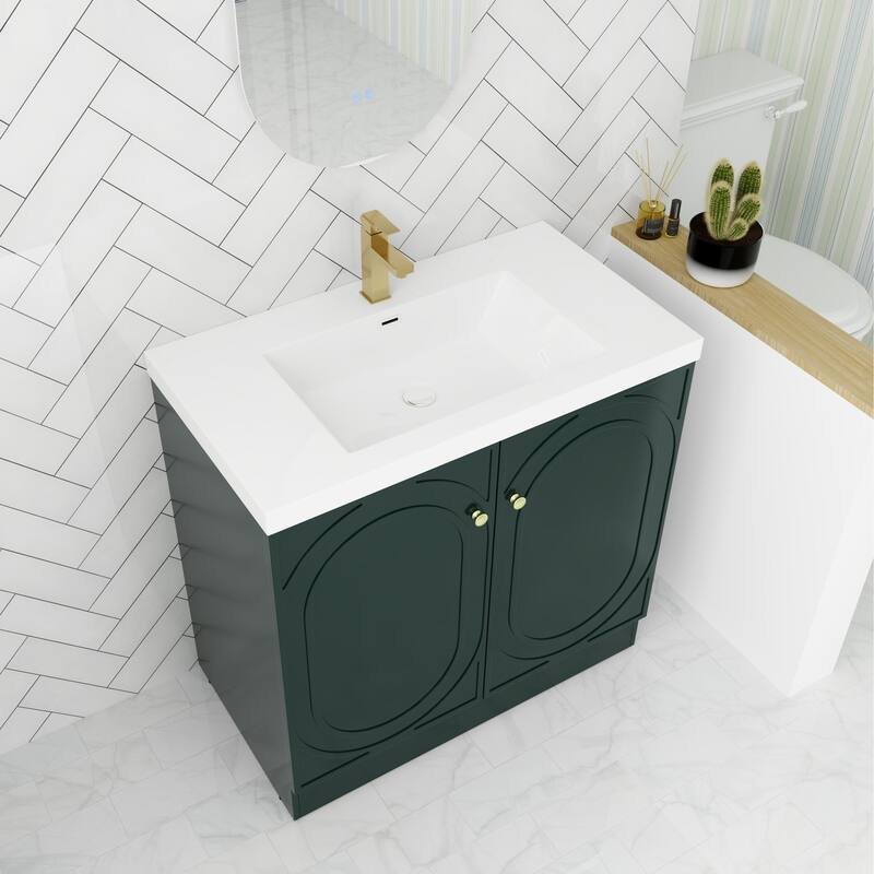 ARTCHIRLY 24/30/36 Inch Bathroom Vanity with Sink, Freestanding Bathroom Vanity with Soft Close Door and Adjustable Shelf