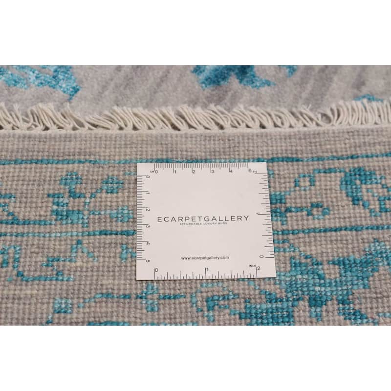 ECARPETGALLERY Hand-knotted Heritage Light Grey Silk, Wool Rug - 6' 1" x 8' 11"