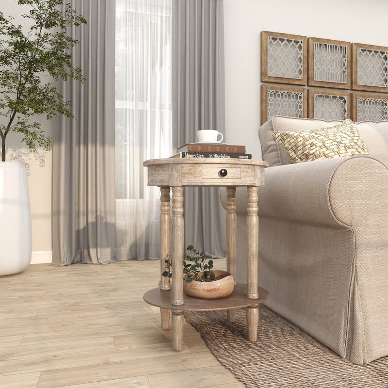 Light Brown Wood Farmhouse Accent Table