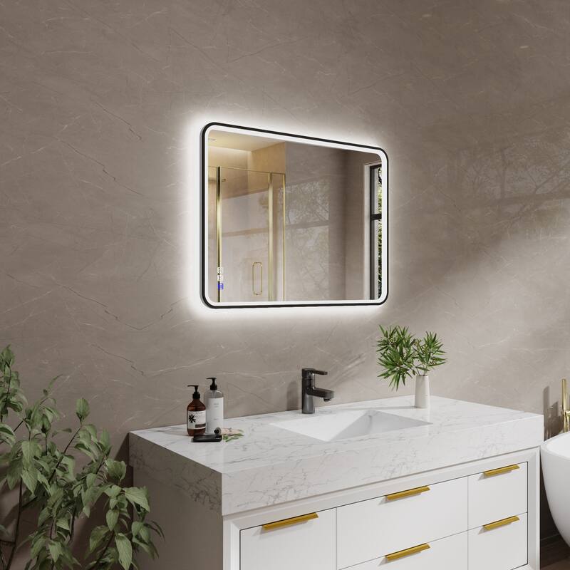 ExBrite Bathroom LED Mirror with Defog, Stepless Dimming