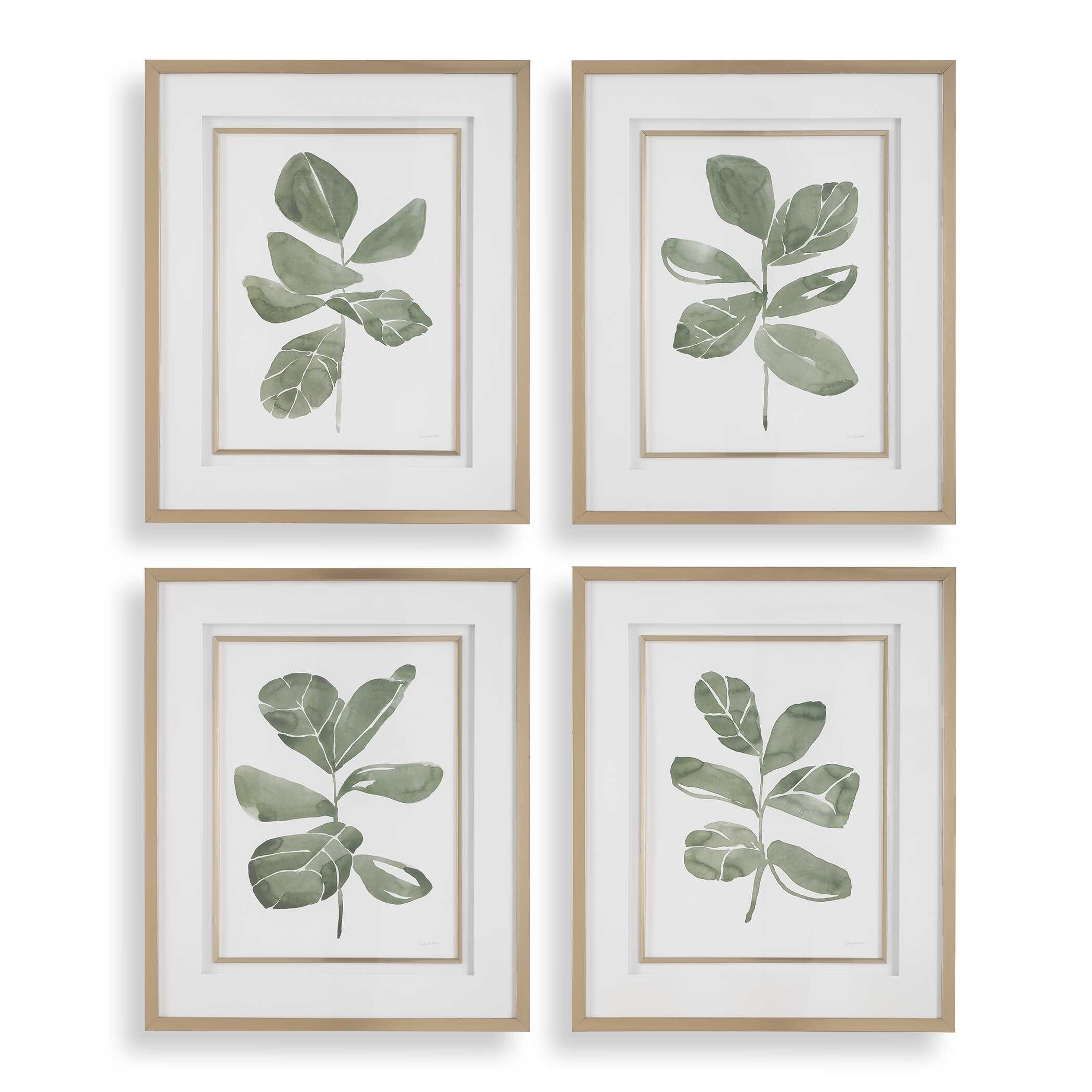 Uttermost Fiddle Head Leaf Botanical Prints (Set of 4)