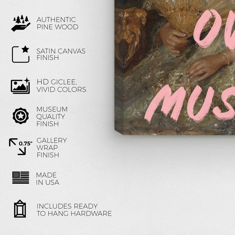 Wynwood Studio Canvas Fashion and Glam My Own Muse II Pink and Light Pink Shabby Chic Wall Art Canvas Print