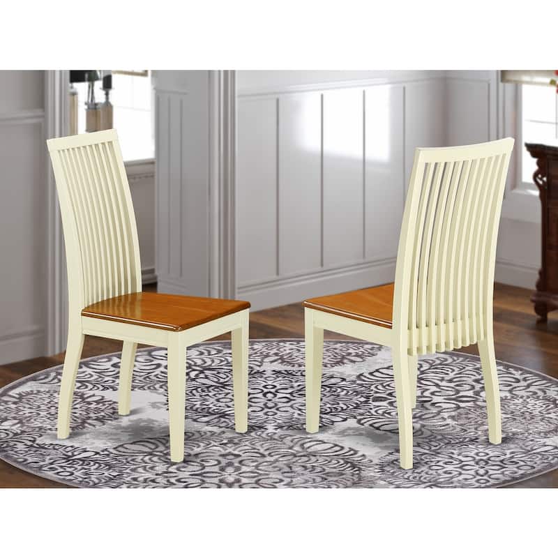 Dining Chair Set - Buttermilk & Cherry Finish - Modern Kitchen Seating