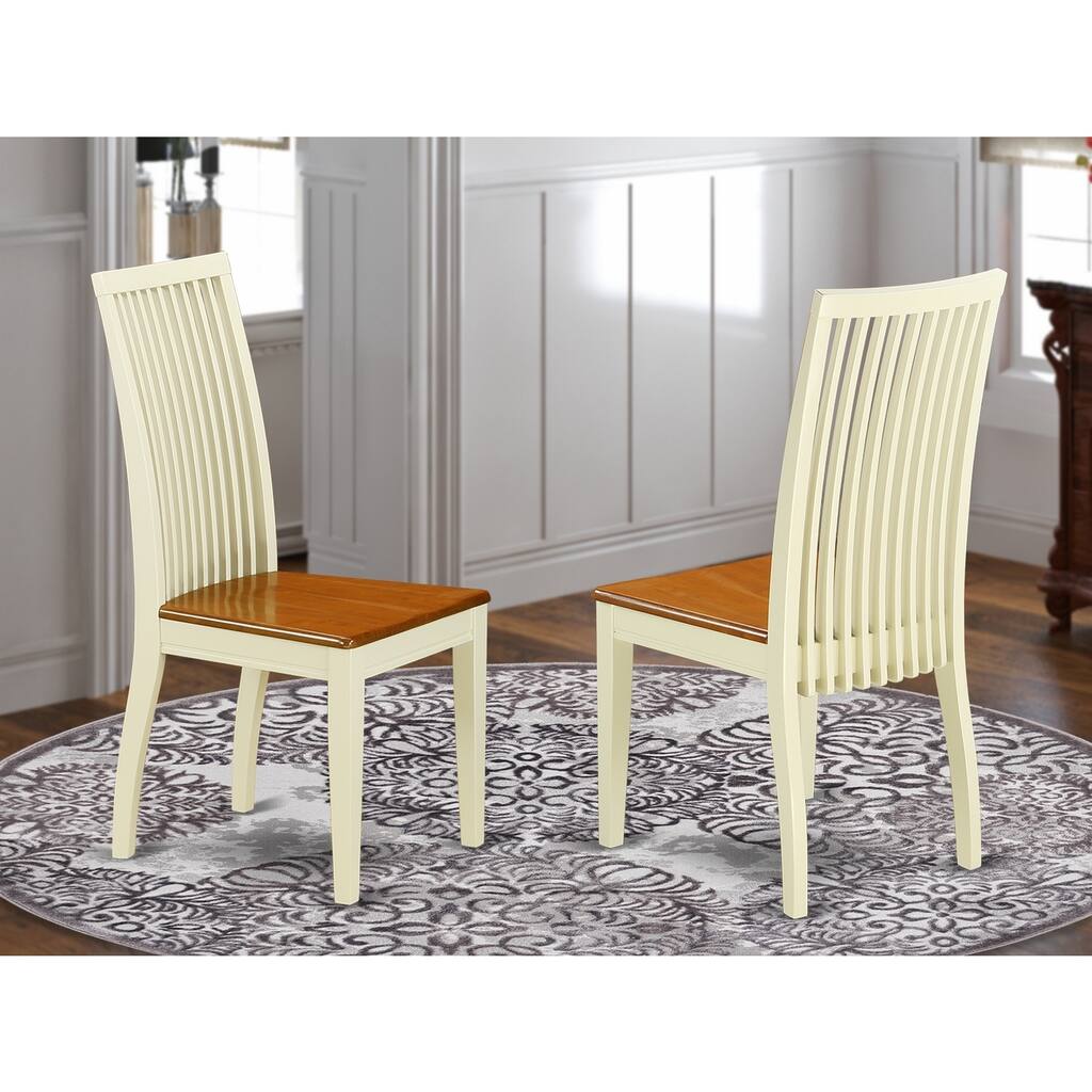 Dining Chair Set - Buttermilk & Cherry Finish - Modern Kitchen Seating