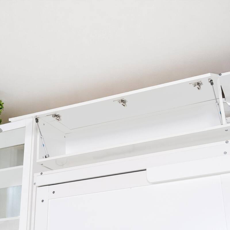 Fold Down Full/Queen Wall Bed with Sofa, USB Charging, Shelves & Built-in Lighting, Space-Saving