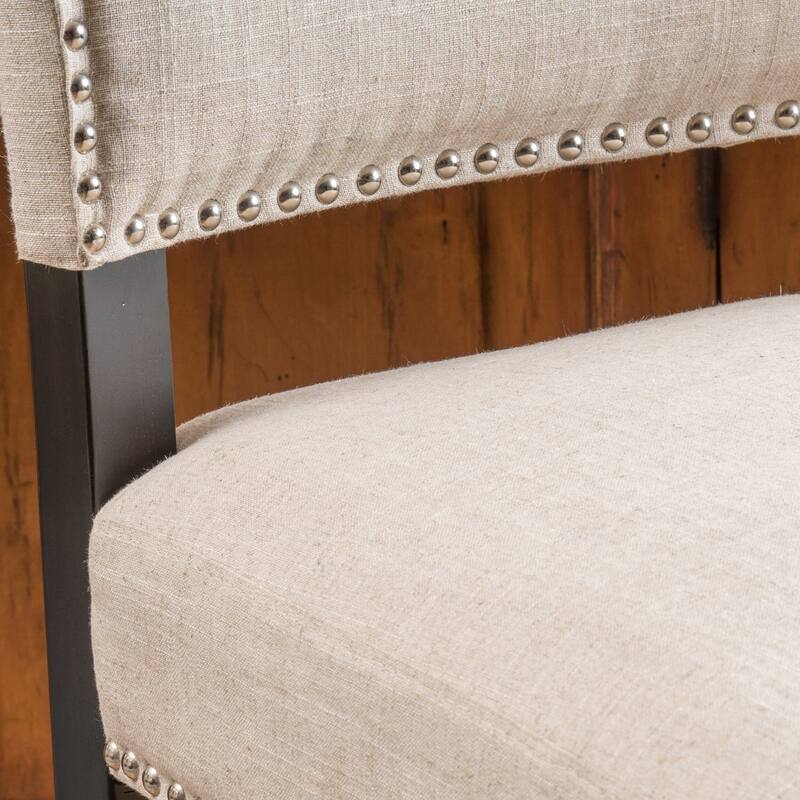 Mayfield Contemporary Linen Barstool (Set of 2) by Christopher Knight Home - 22.25" D x 18.50" W x 44.50" H