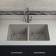 preview thumbnail 2 of 5, Lexicon Granite 32 Inch 50/50 Double Bowl Undermount Kitchen Sink Kit