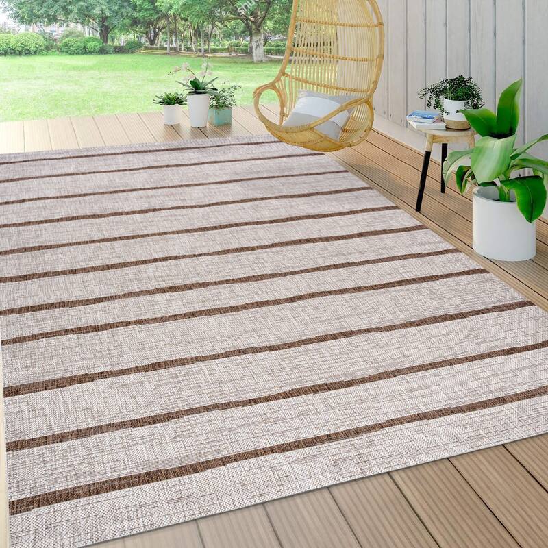 JONATHAN Y Andratx Berber Stripe Indoor/Outdoor Area Rug